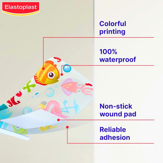 Elastoplast Sensitive Kids Adhesive Bandages, 20 Assorted Shapes
