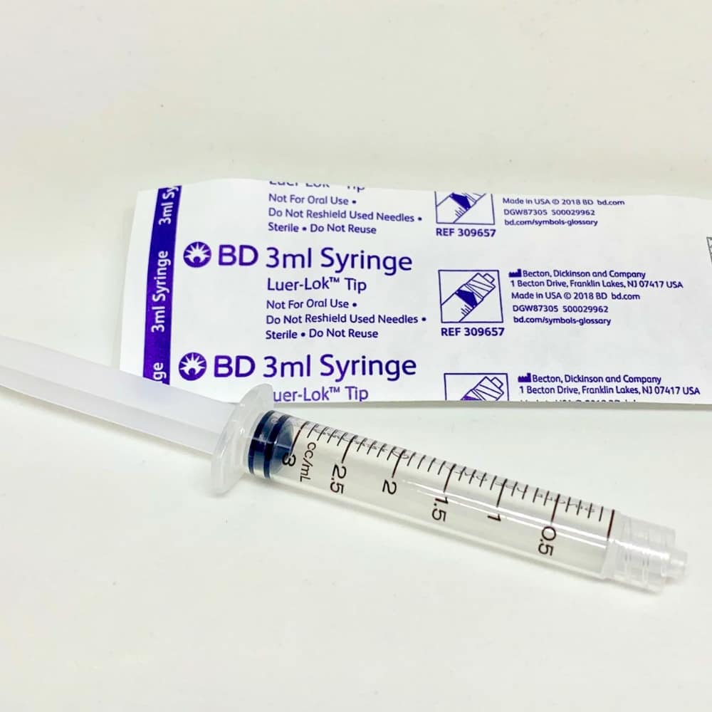 3cc BD Syringes Without Needle