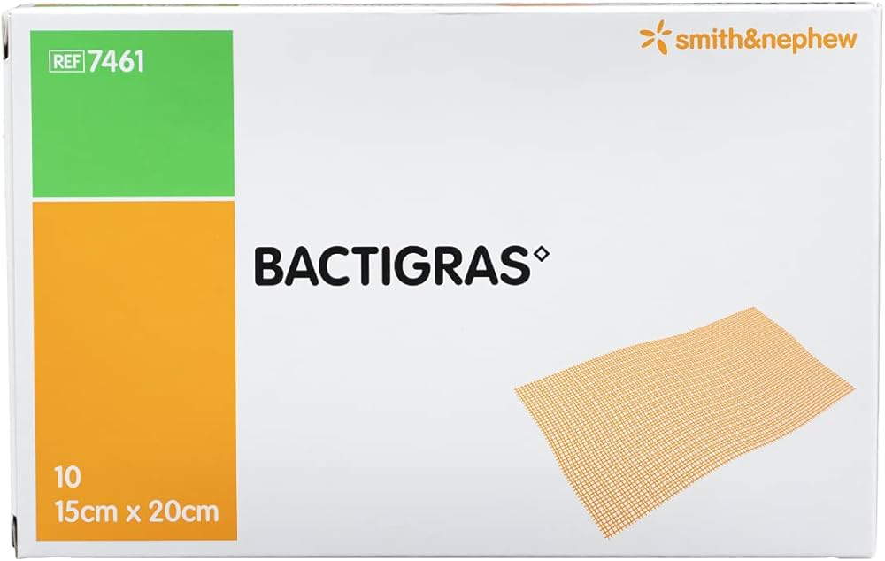Smith & Nephew BX/10 DRESSING BACTIGRAS 10 X 10CM CHLORHEXIDINE