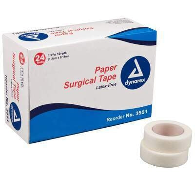 Dynarex® Paper Surgical Tape, 1/2" x 10 yards (Box 24 pcs)