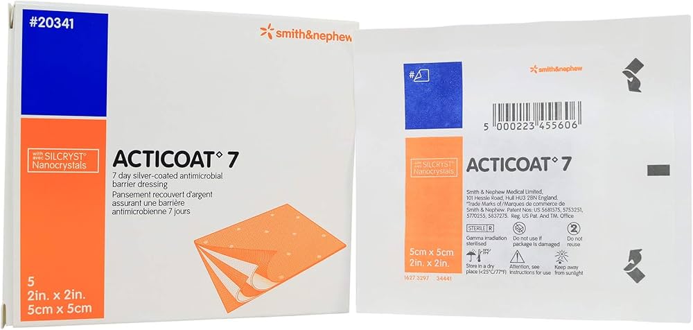 ACTICOAT Seven Day Antimicrobial Barrier Dressing 2" x 2" (per each)