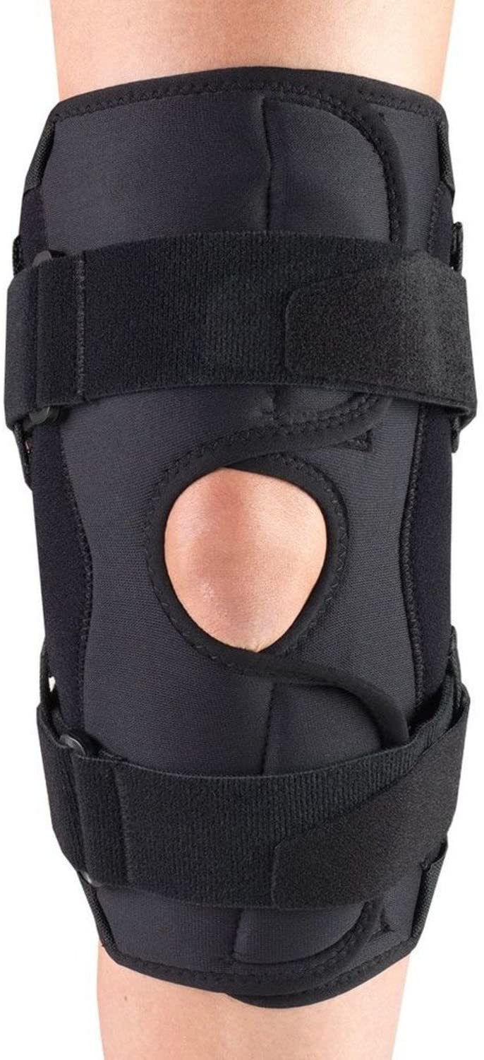 Ea/1 Otc Maximum Knee Stabilizer Wrap W/ Hinged Bars Black Xl, Latex-Free