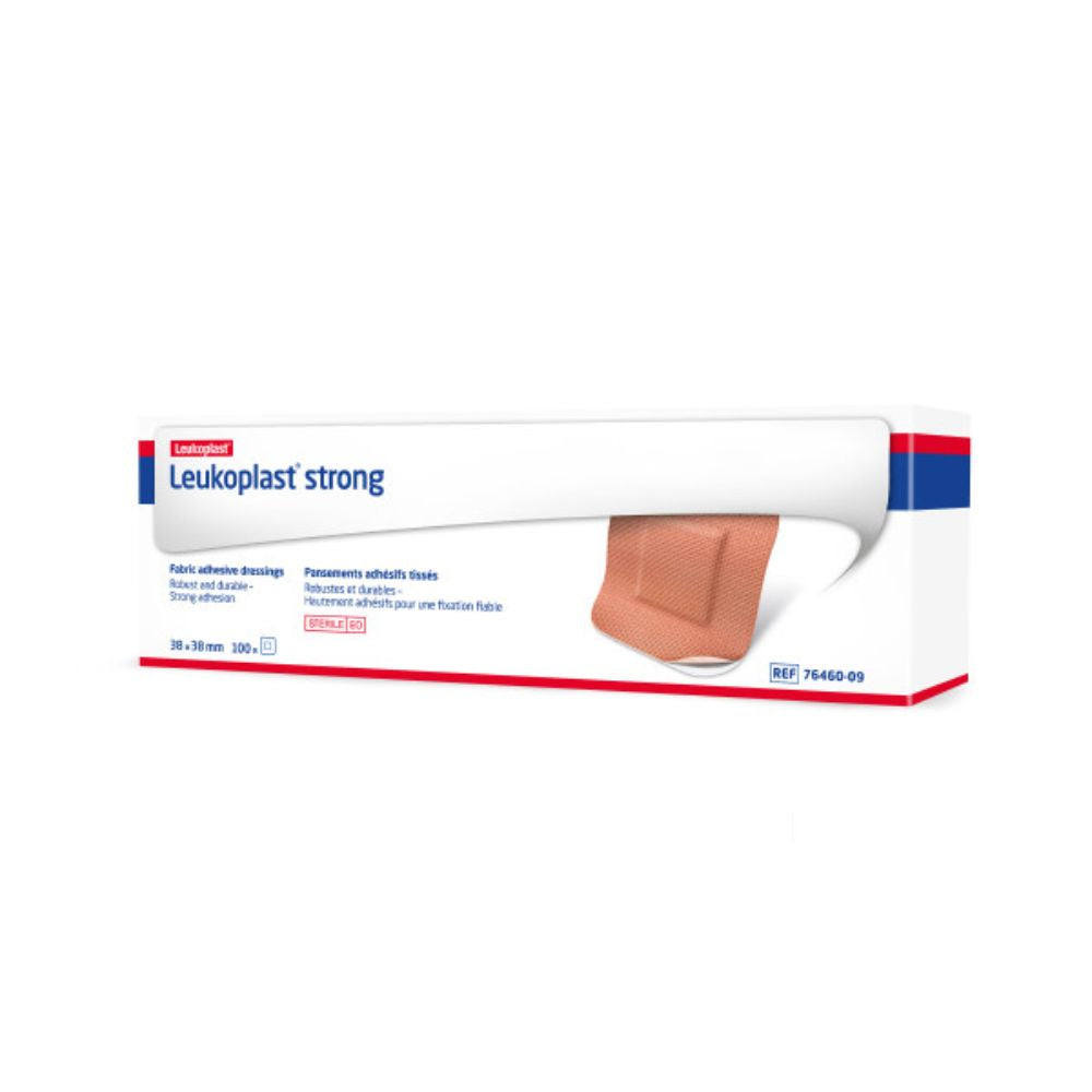 Leukoplast® Strong Fabric Adhesive Dressings, 3.8cm x 3.8cm (Box 100 pcs)