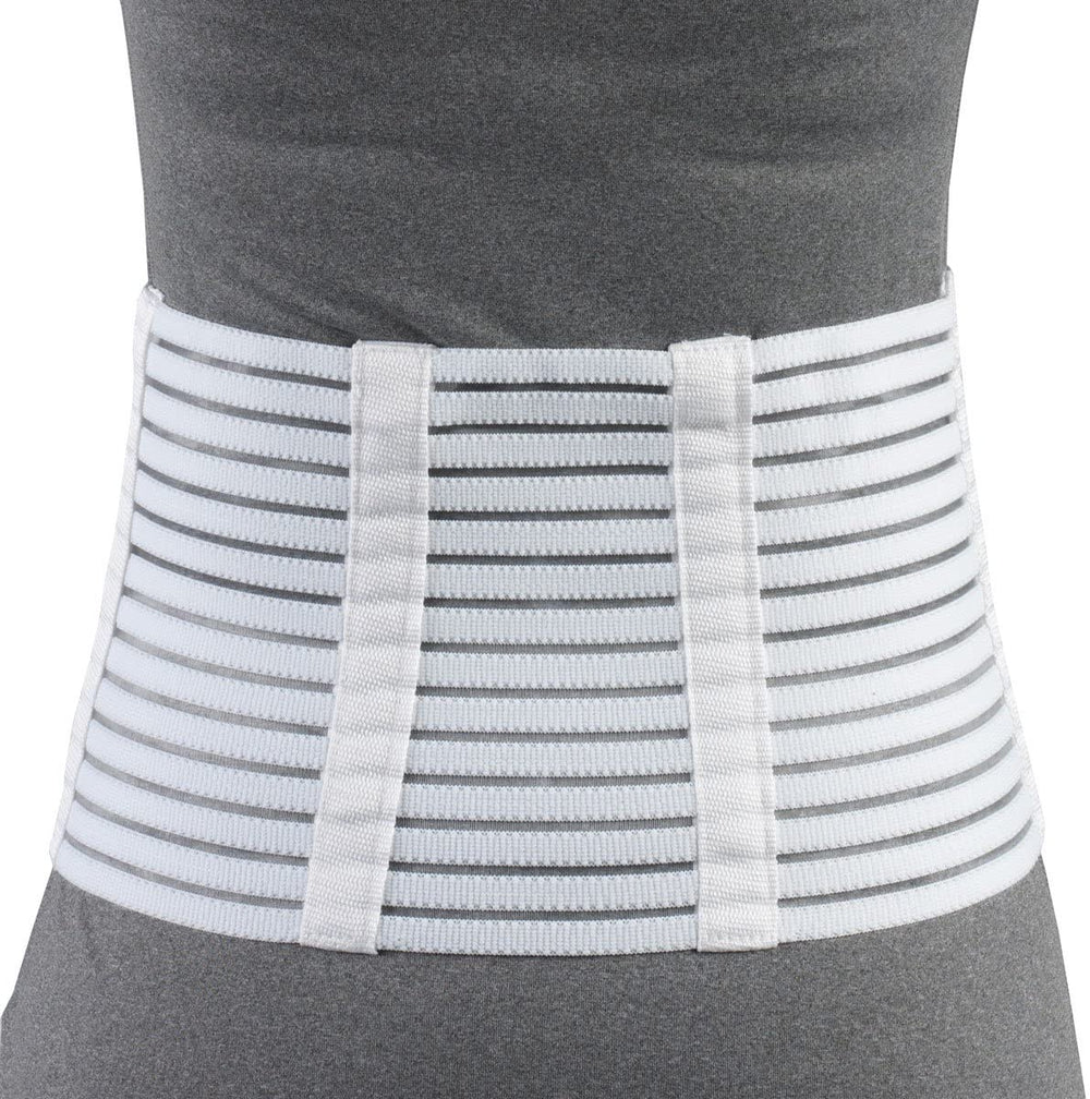 Ea/1 Otc Petite Medium Lumbosacral Support 9" Back 6" Front Hinged-Elastic White W/ Flexible Stays, Medium