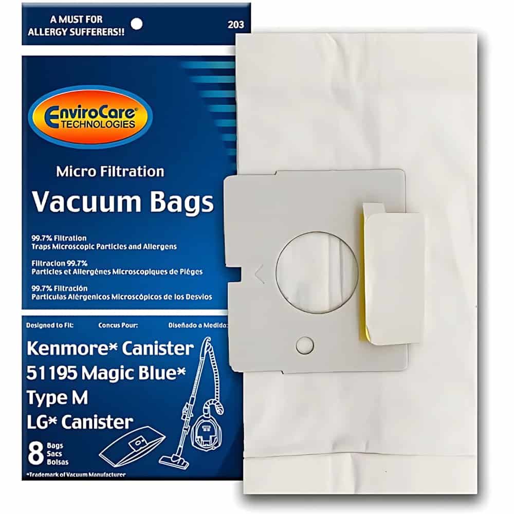 8PK Compatible with Kenmore M 51195 MAGIC BLUE LG PAPER VACUUM BAGS 203