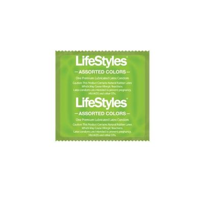 Lifestyles® Condoms Assorted Colors, Lubricated, Regular