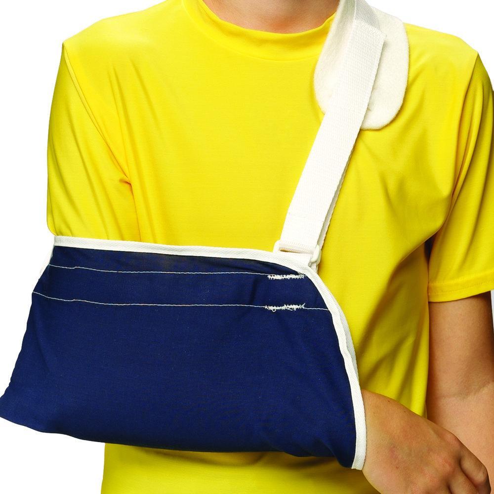 Ea/1 Kids Line Minimum Arm Sling Cradle-Style W/ Thumb Loop Youth (7-10") Navy Neoprene Reversible Latex-Free