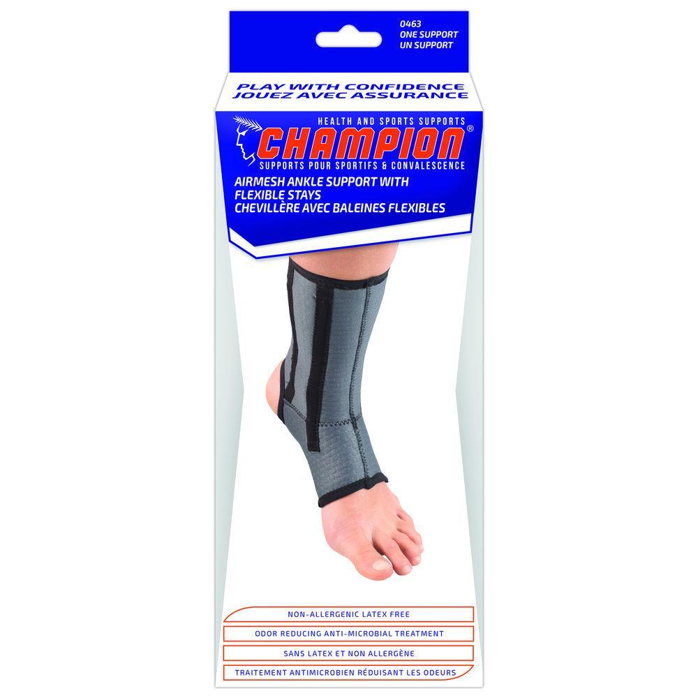 Ea/1 Ankle Brace With Spiral Stays Charcoal Large