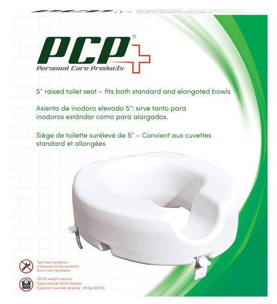 Ea/1 Universal Raised Toilet Seat 5" Fits Round & Elongated Bowl
