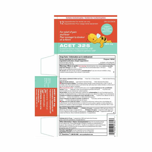 Acetaminophen 325 mg rectal form