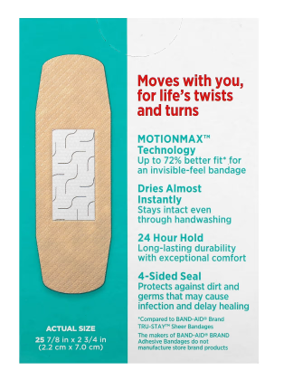 BAND-AID Brand SKIN-FLEX Adhesive Bandages, All One Size, 25 Count
