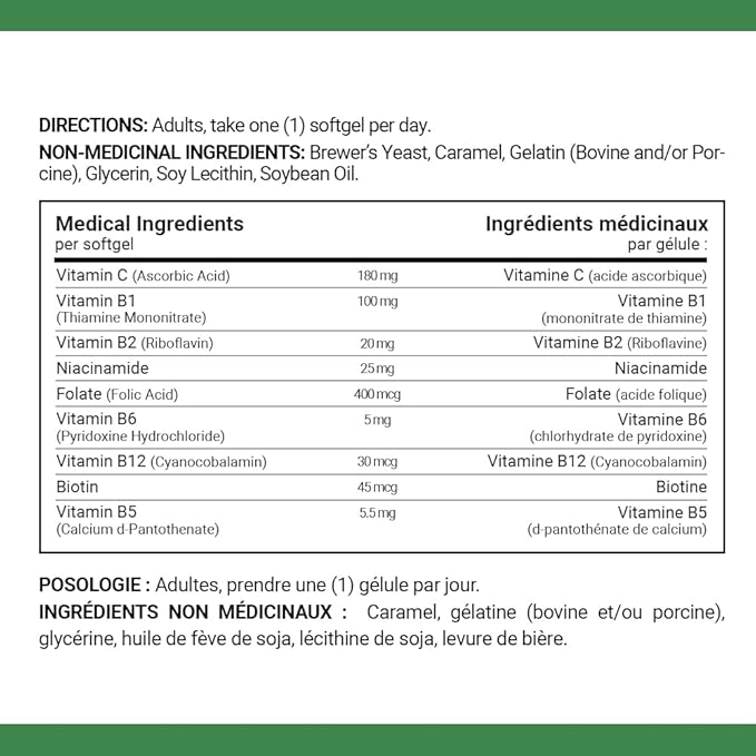 B Complex w/Folic Acid plus Vitamin C, Helps Metabolize Carbohydrates, 100 Softgels