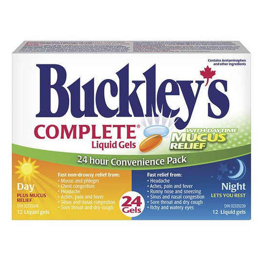 Buckley's Complete + Mucus Relief Day/Night Liquid Gel Capsules - 24's