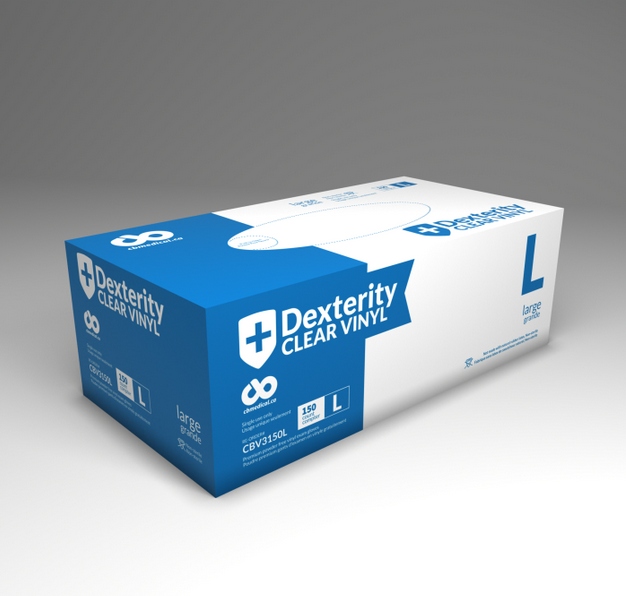 Gloves, Vinyl Powder Free (Dexterity™ Premium), Large - 150/Box