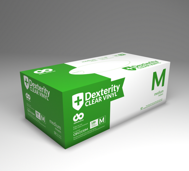 Gloves, Vinyl Powder Free (Dexterity™ Premium), Medium - 150/Box