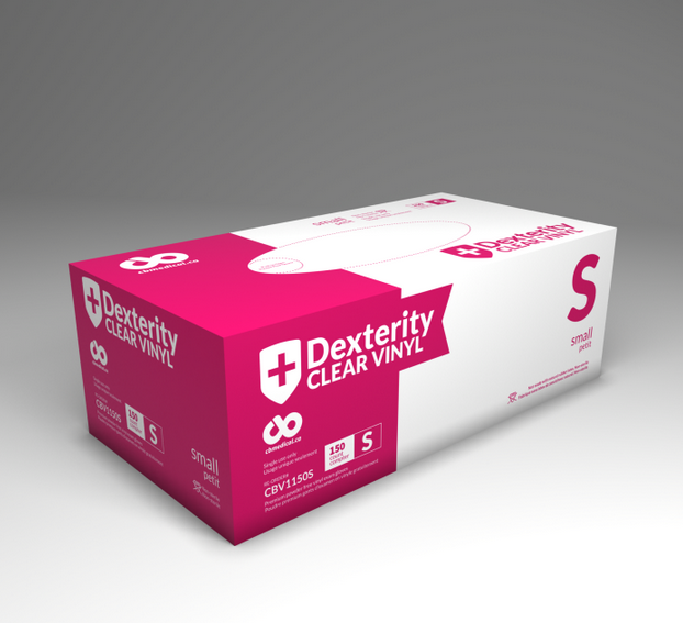 Gloves, Vinyl Powder Free (Dexterity™ Premium), Small - 150/Box