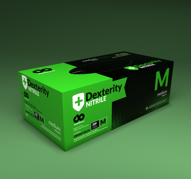 Gloves, Nitrile Powder Free (Dexterity™), Medium - 200/Box