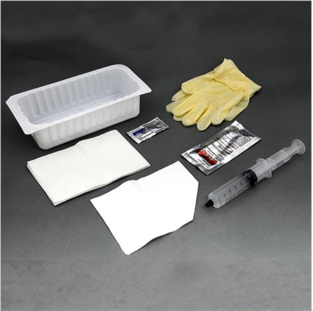 Catheter Insertion Tray including 10cc Prefilled Syringe Latex Free