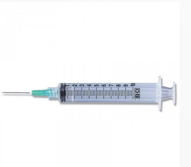 Syringe, 10cc with 21G x 1 in. Needle, 100/Box