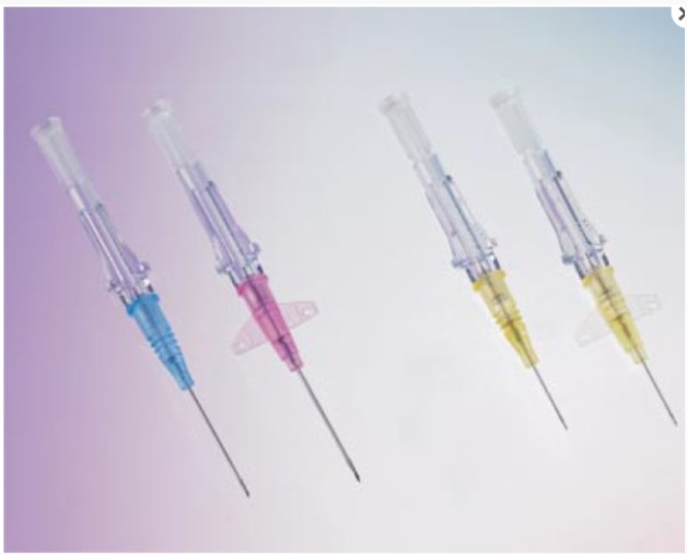IV Catheter (BD Insyte), Straight, 22G x 1 in., Blue - 50/Box