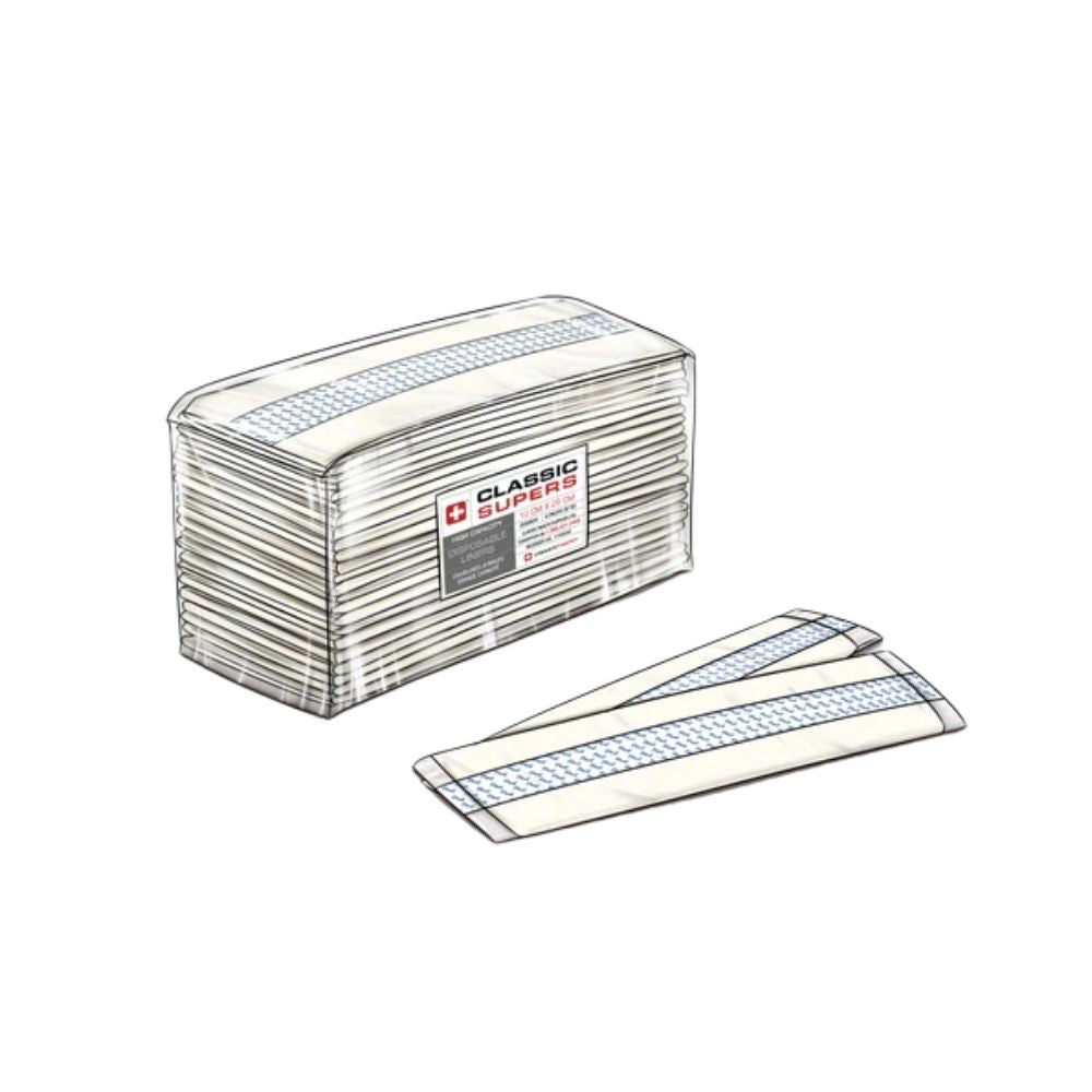 Classic Supers Absorbent Dressing w/Adhesive Strip, Non-Sterile, 10cm x 28cm