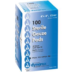 Gauze Pad 4" X 4" 12-Ply Self-Adherent Sterile - Box Of 100