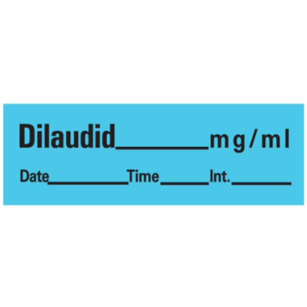 Dilaudid Label, Blue, 1-1/2" x 1/2"
