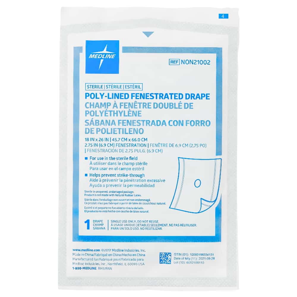 Drape Non Fenestrated Sterile 18in x 26in Blue White 50 Box