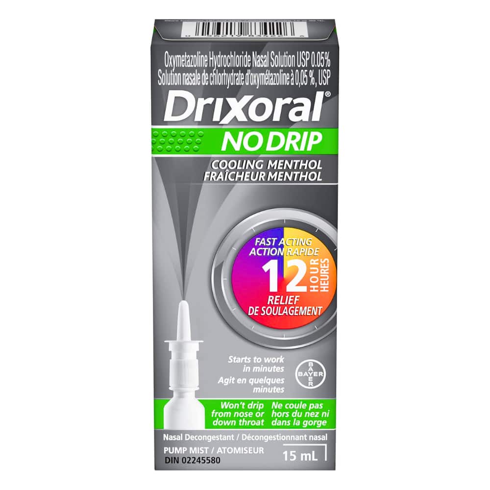 Drixoral No Drip Cooling Menthol Nasal Decongestant Spray 15ml
