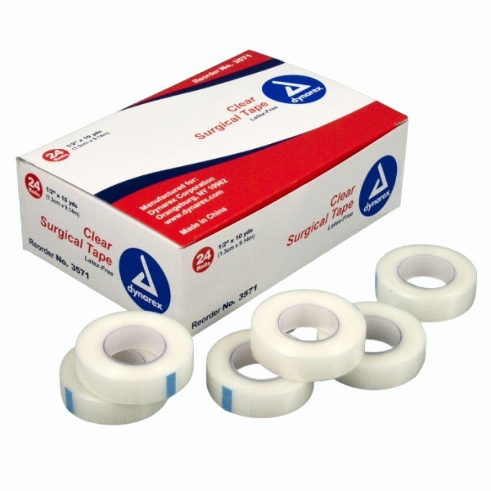 Dynarex® Clear Surgical Tape, 1/2" x 10 yards (Box 24 pcs)