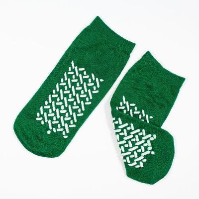 Dynarex® Non-Skid Double Sided Slipper Socks, Medium (Green) (Per Pair)