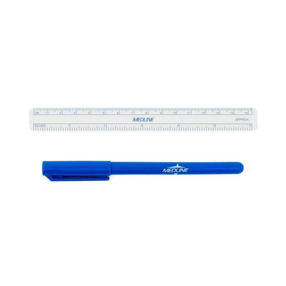 Medline® Fine Tip Skin Marker w/Ruler (Case 50 pcs)