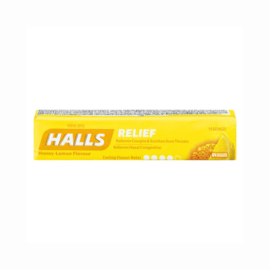 Halls honey lemon cough drops relief