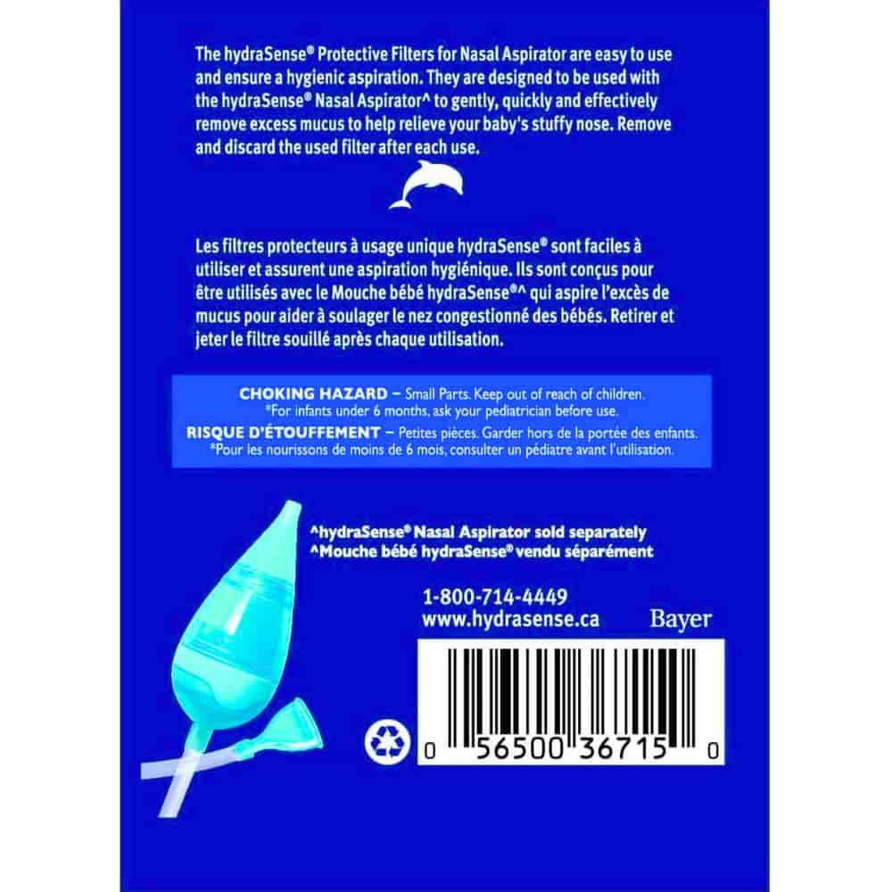 HydraSense single-use nasal filters for babies