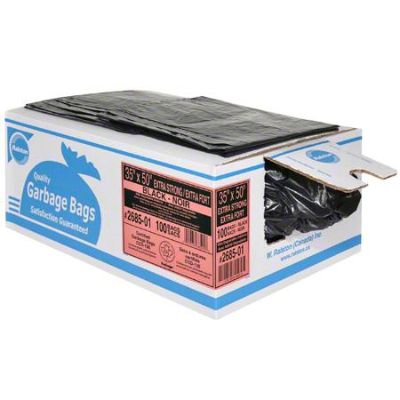 Industrial Garbage Bags 2600 Series, Value Plus Recycled Black, Ecologo™, 26" x 36", Regular v