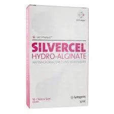 Bx/10 Silvercel Hydro-Alginate Antimicrobial Dressing With Silver 5Cm X 5Cm