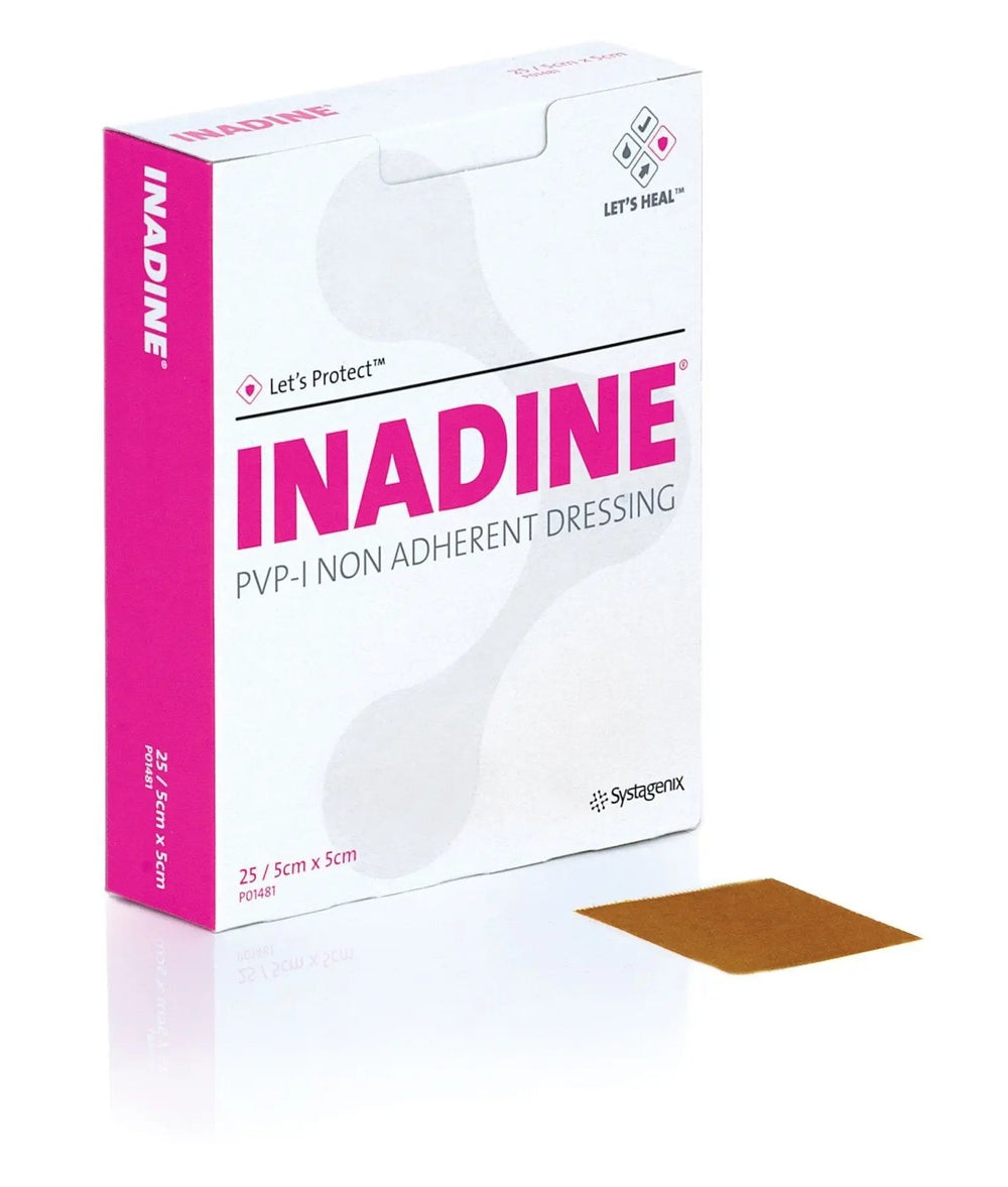 Bx/25 InadinePvp-I Non Adherent Dressing 5Cm X 5Cm