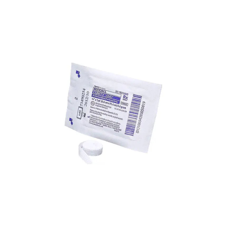 Bx/10 Curity Packing Strips, Antimicrobial, Sterile 1/4" X 3Yrd
