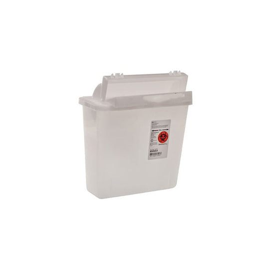 (CS20) EA/1 IN-ROOM SHARPS CONTAINER WITH COUNTER BALANCED LID -CLEAR  5QT