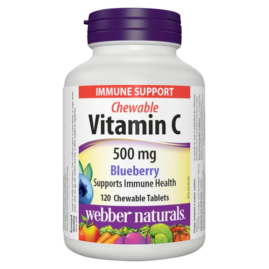 Webber Naturals Blueberry Vitamin C Chewable Tablets - 500mg - 120's