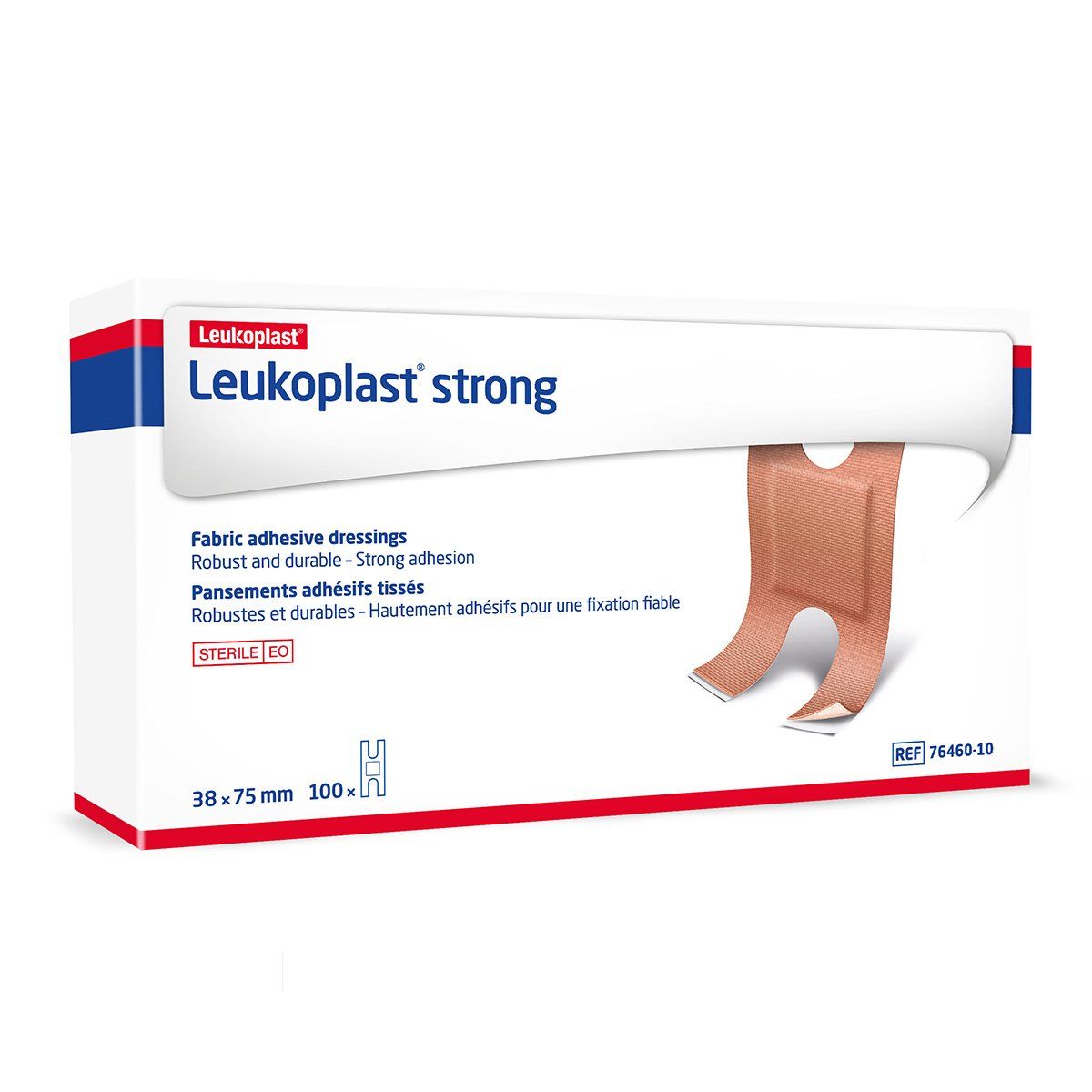 Leukoplast® Strong Fabric Adhesive Dressings, 7.5cm x 3.8cm, Knuckle (Box 100 pcs)