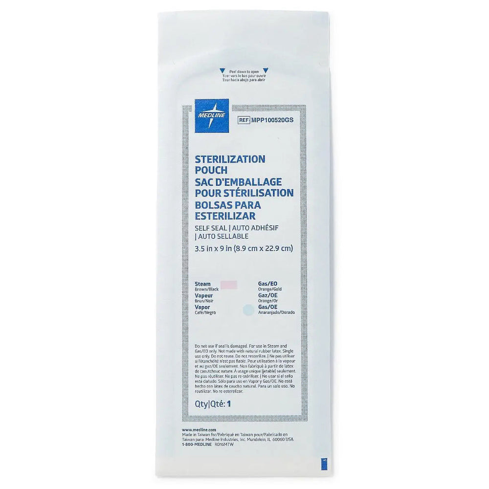 Bx/200 Self-Seal Sterilization Pouch 5 1/4 X 10" For Steam And Gas Only Color Change Indicator Prefolded