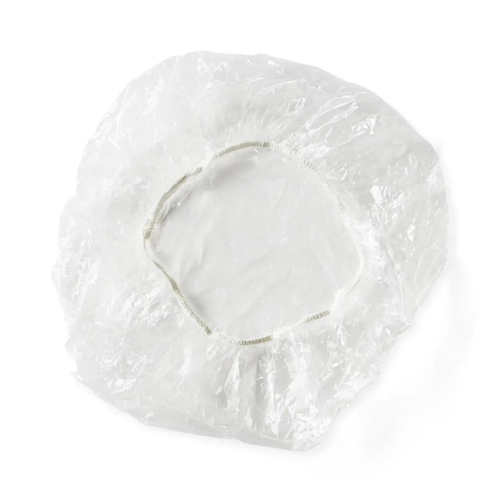 Cs/500 Disposable Plastic Shower Caps, Clear.