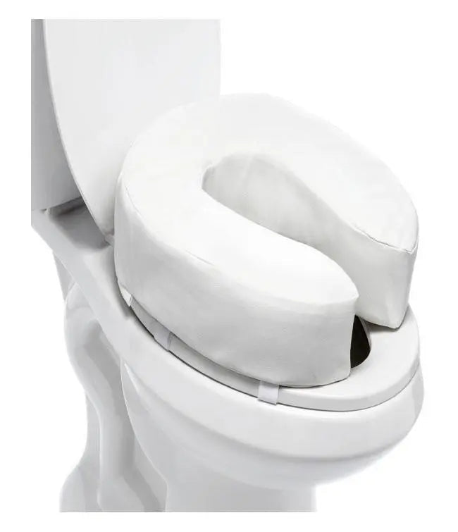 Ea/1 Toilet Seat Raiser, High Density Foam With Vinyl Cover, Hook & Loop Straps 4"