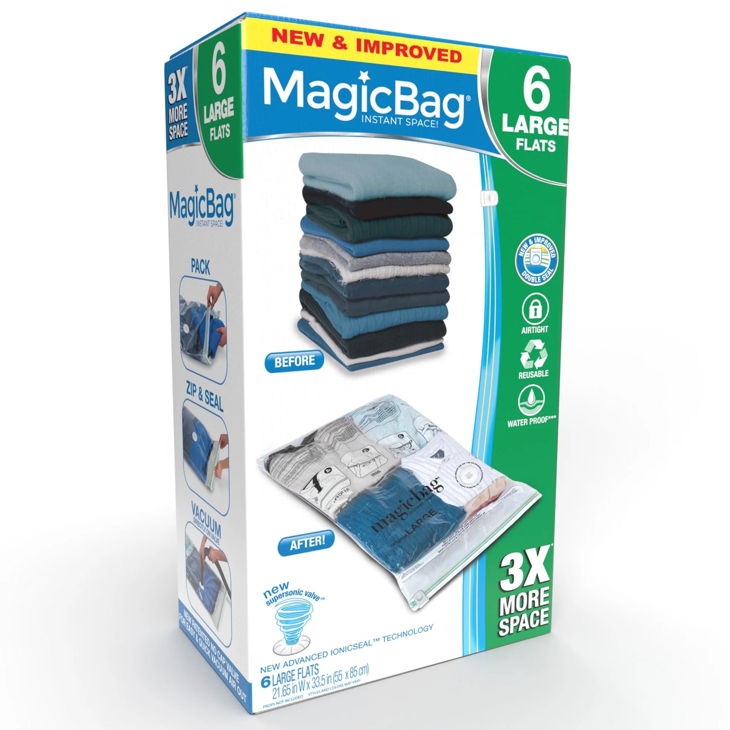 MagicBag Flat Large Space Saver – Set of 6