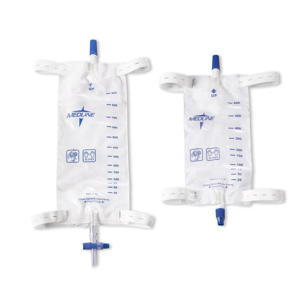 Medline® Leg Bags w/Slide-Tap Drainage Port, 600 mL (Case 48 pcs)