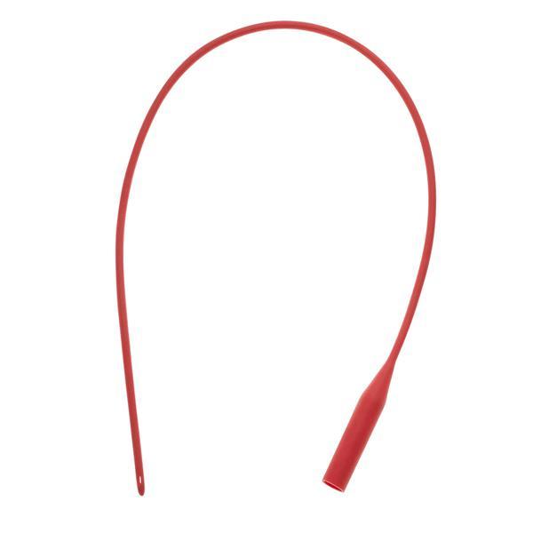 Medline Red-Rubber Urethral Catheter, 14fr - Box 100 pcs
