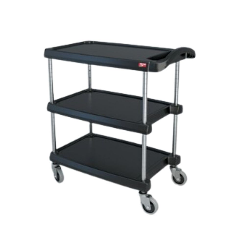 Metro® myCart Series Utility Cart, 16" x 27", 3 Shelves, Black
