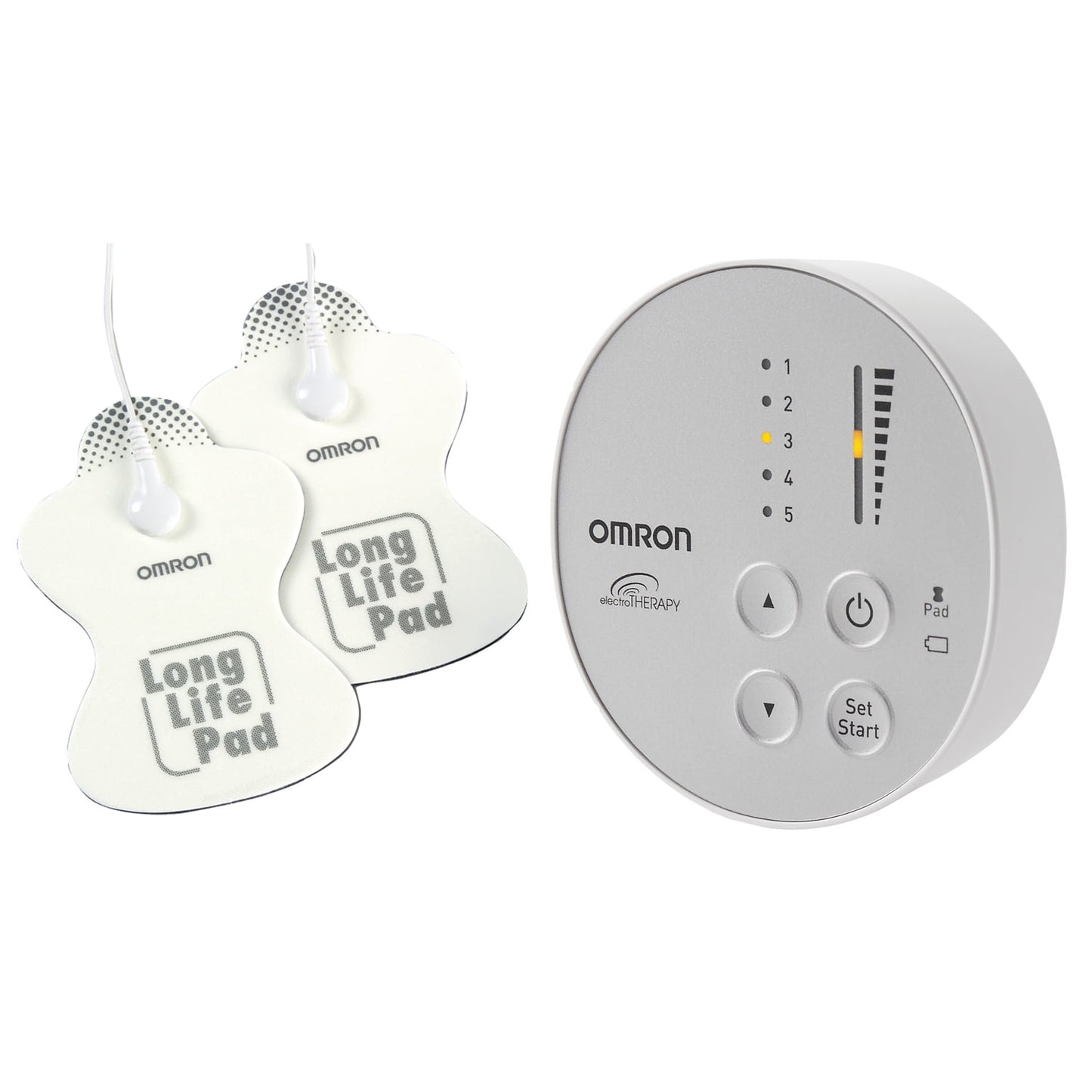 Omron PM400 Pocket Pain Pro Tens Unit & PMLLPAD ElectroTHERAPY Long Life Pads