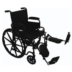 Probasics K1 Patient Standard Wheelchair (16x16) W/ Removable Padded Armrests & Elevated Footrests Black 250lbs 24" Tire & 8" Casters (Non-Returnable) - Ea/1